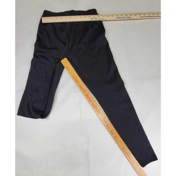 Xhilaration Leggings Black Floral Textured Polyester/Spandex Womens Small Petite - Picture 8 of 8